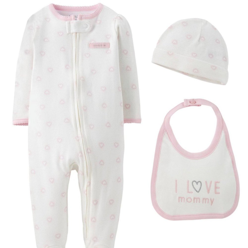 NWOT Baby Girl Sleep and Play Set